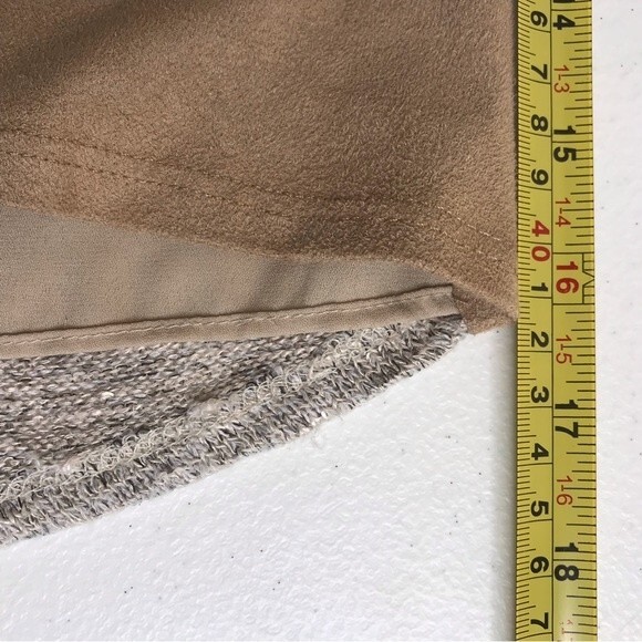 Vintage Rods Western Tan Faux Suede Front Sweater Knit Sleeves Top Women Large - Picture 8 of 10